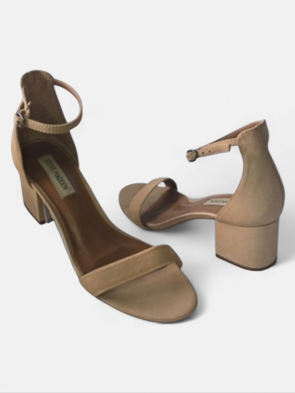 Steve Madden Irenee Ankle Strap Open Toe Block Heel Sandals Sz.8
